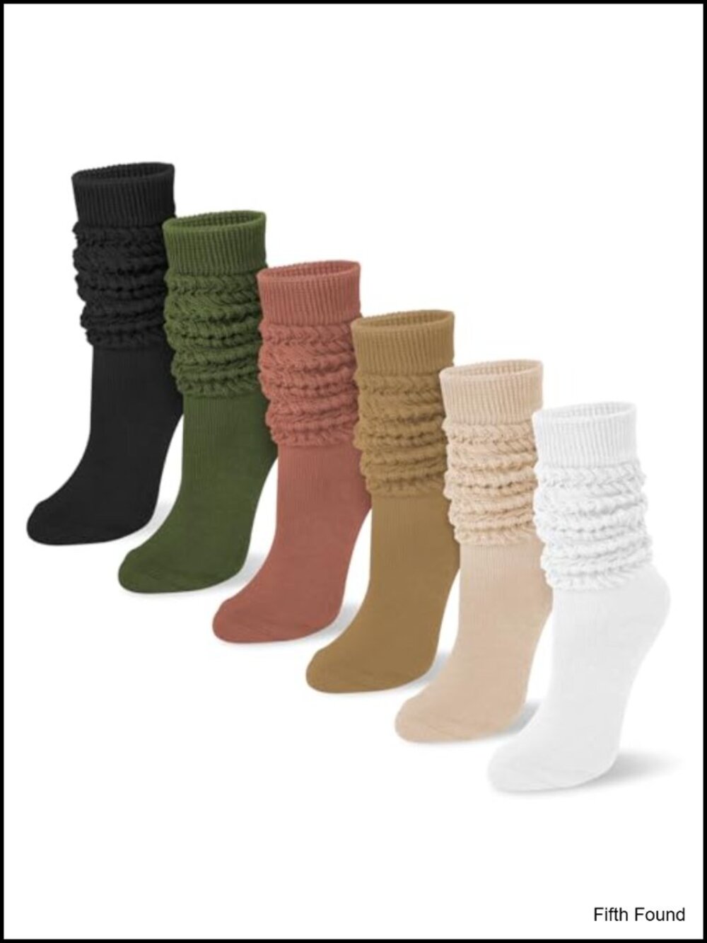 Slouchy Knee High Boot Socks for Women, 6 Pairs Stretchy
